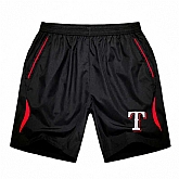 Men's Texas Rangers Black Red Stripe MLB Shorts,baseball caps,new era cap wholesale,wholesale hats